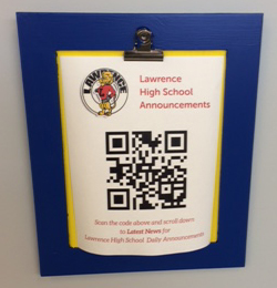College and Career Center QR code for high school announcements
