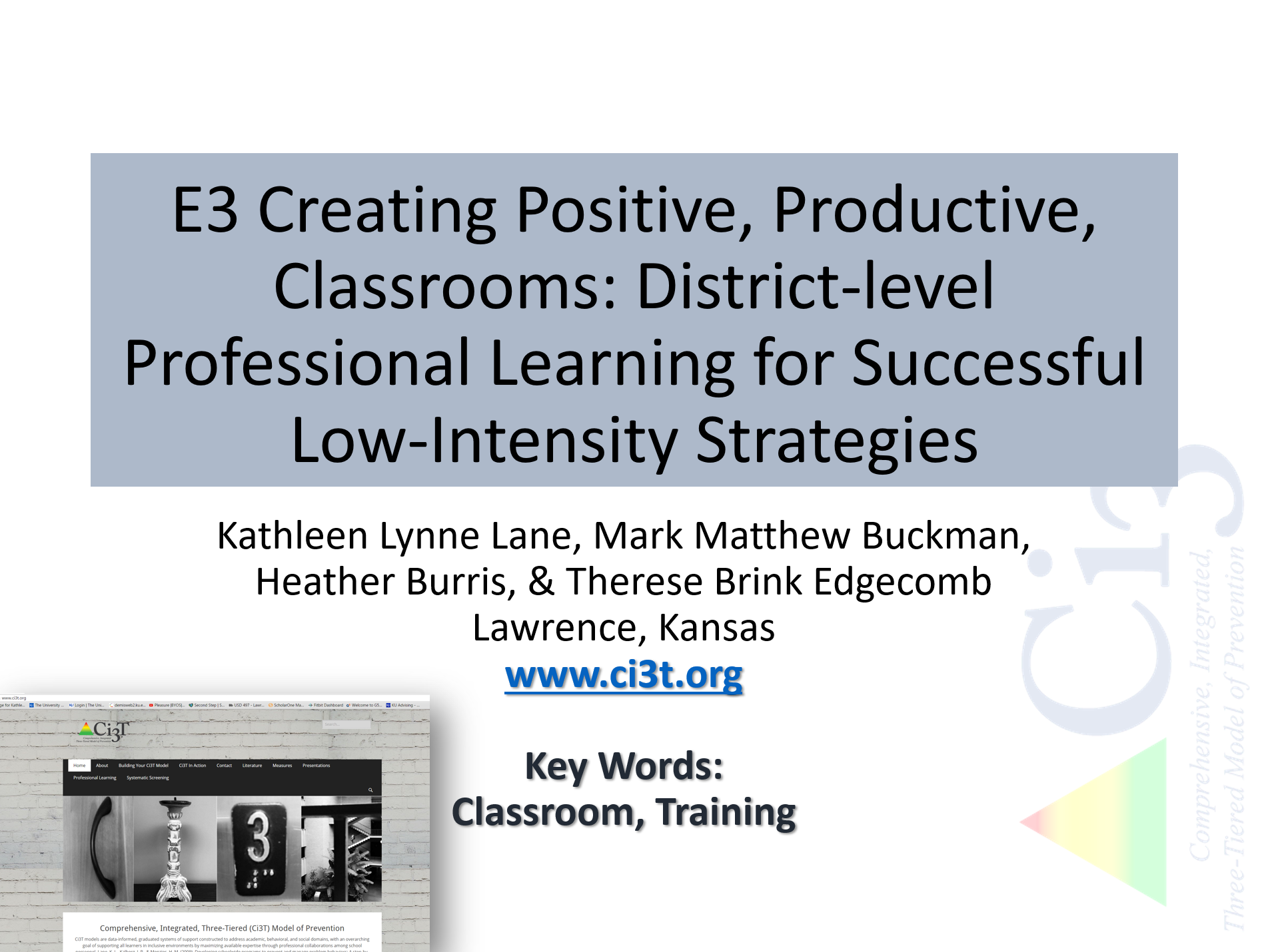 Presentations – ci3t.org