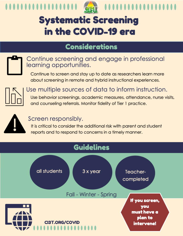 Screening Considerations in COVID-19 era