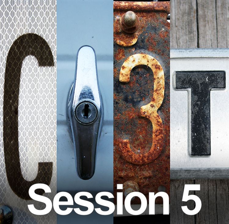 Session 5 chapter companion eBook to the Ci3T interactive eBook showing Ci3T spelled out in found objects