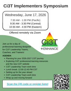 Ci3T implementers symposium flyer